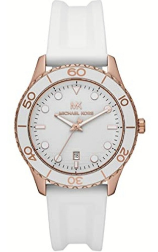 Relógio Michael Kors Runway para mulheres Mk6853 Cor da pulseira: branco, cor de fundo: branco