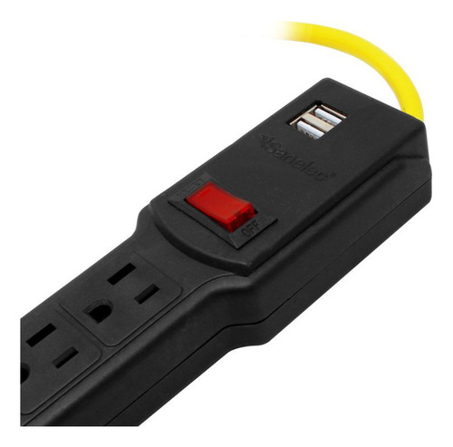 Multicontacto 6 Entradas Con Supresor De Picos Y 2 Para Usb