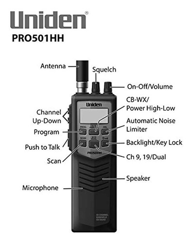 Imagen 3 de 7 de Uniden Pro501hh Handy 40 Canales 4w