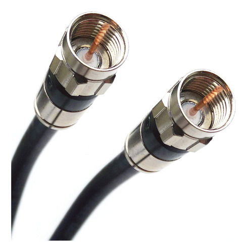 Cable Coaxial Tri-shield Rg-6 Negro De 200 Pies, Conector De