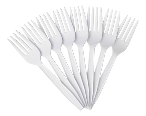 Tenedor Plastico Blanco Descartable Pack X50