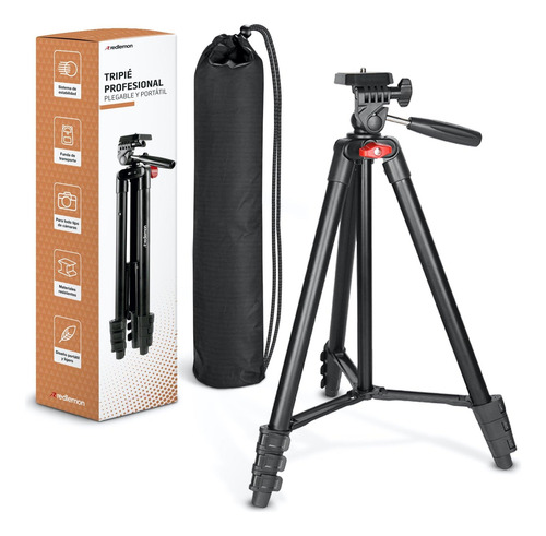 Tripie Para Camara Profesional 360° Portatil 135 Cm Redlemon