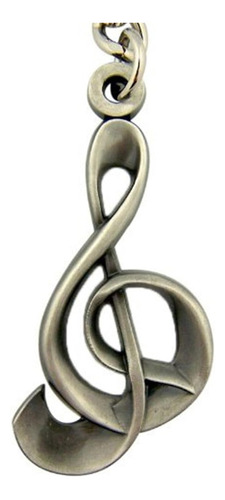 Pewter Musician Gift Musical Symbol G-clef Note Key Chain, 2