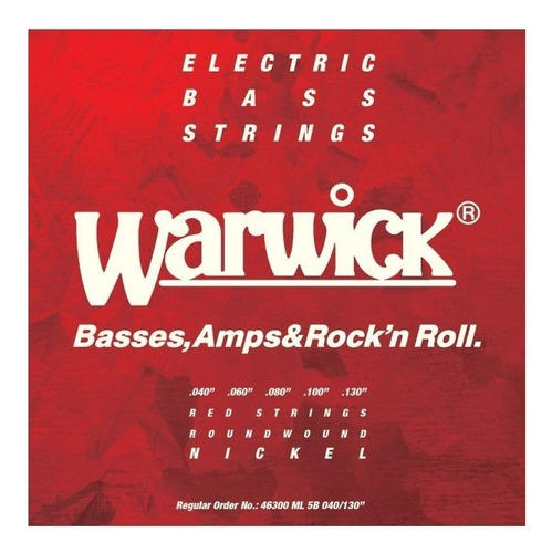 Encordado Bajo 5 Cuerdas Warwick 46300 Ml 5b 040/130 Medium