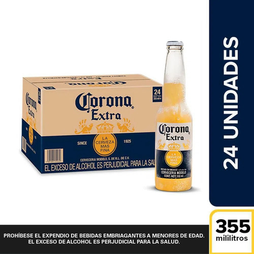 Cerveza Corona Extra - Caja X 24 U. 355ml 