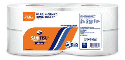 Papel Higiénico Institucional 9 Pulgadas 1x4x250mts