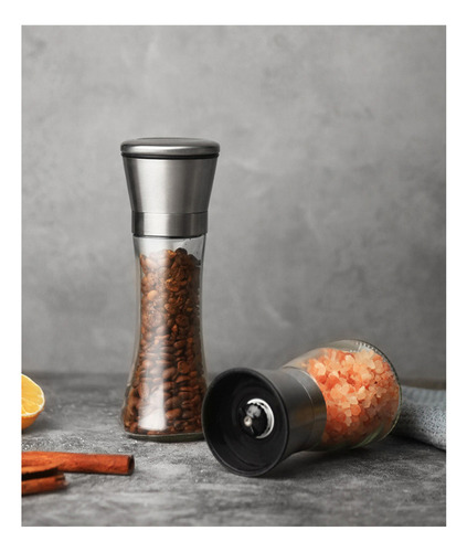 Molinillo Manual Aco Inoxidable Pimienta Café Vidrio Cocina