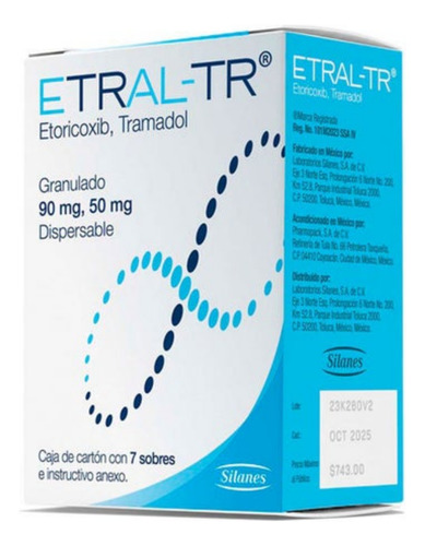 Etral-tr Etoricoxib Tramadol Con 7 Sobres De Polvo