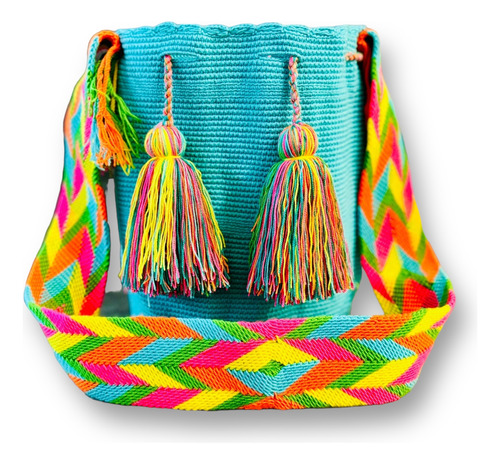 Bolsa Wayuu Auténtica Colombiana Tradicional Lisa