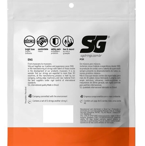 Corda Para Violão Phosphor Bronze 011 Sg
