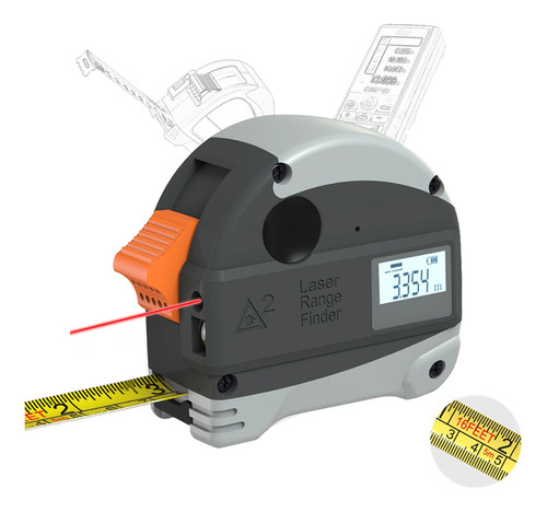 Medidor De Distancia Láser De 40 M Con Cinta De Acero De 5 M