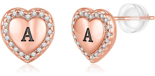 Aretes Iniciales Para Niñas, Aretes De Corazón, Aretes De De