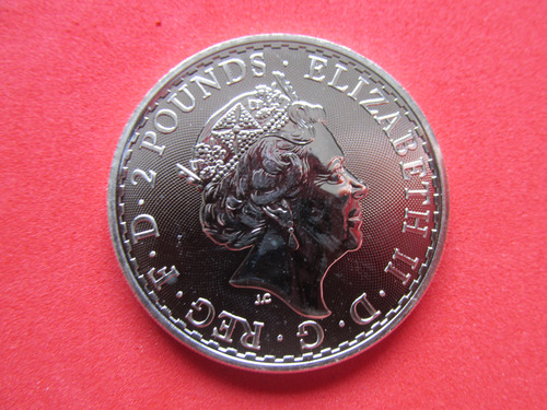 Moneda Inglaterra 2 Libras 1 Onza Plata Reina Isabel Ii 2022 (Usado)