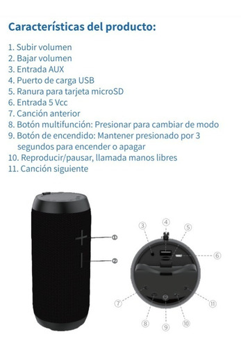 Bocina - Tedge Bluetooth 10w Inalámbrica Resistente Al Agua