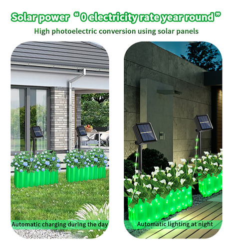 Luces Para Macetas Con Luz Solar Para Exteriores, Alimentada