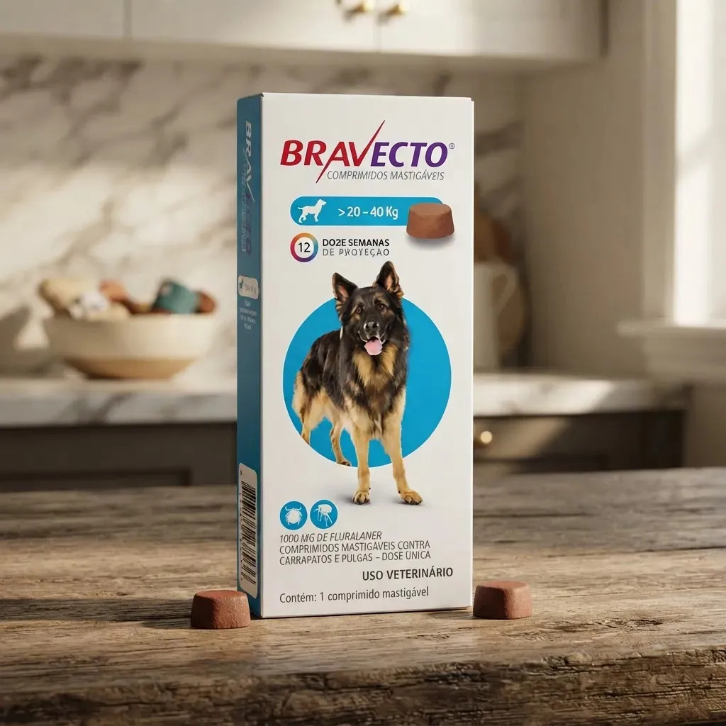 Bravecto Cães 20-40kg 1000mg 1 Comp. Mastigável Msd Azul · foto 2