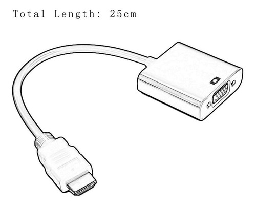 1080p Hdmi Macho Para Vga Cabo Adaptador De Vídeo Fêmea