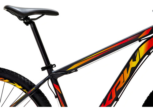 Bicicleta Aro 29 Krw Alumínio 24vel Hidráulico Suspensão S2 Cor Preto/amarelo E Vermelho