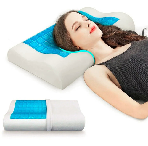 Almohada Ortopedica Viscoelastica Con Gel + Funda Y Caja