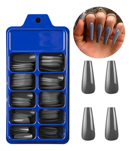 Uñas Acrílicas Artificiales Mate Con Diseño De Bailarina Tip