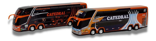 Kit 2 Ônibus Da Viação Catedral Leito E Pintura Antiga 30cm