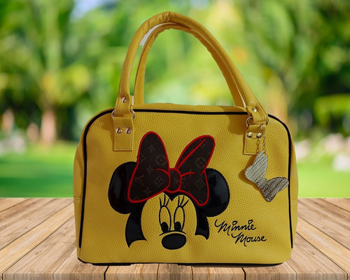 Imagen 4 de 8 de Bolsa De Dama, De Disney, Minnie Mouse En Color Amarillo.