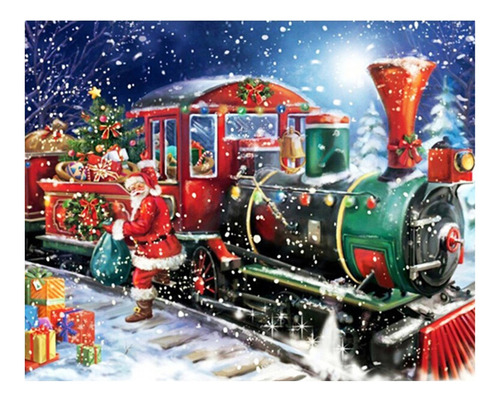 5d Diy Diamond Of Painting Christmas Train Pictures De Para