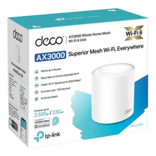 Imagen 2 de 2 de Repetidor Tp-link Wi-fi Mesh Deco X50 2402mbps Pack De 1
