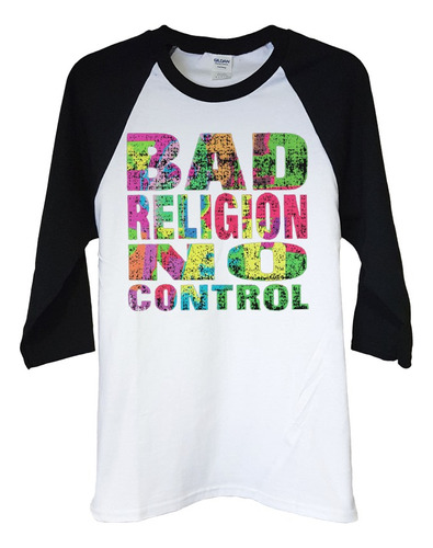 Polera Raglan 3/4 Bad Religion No Control Punk Abominatron