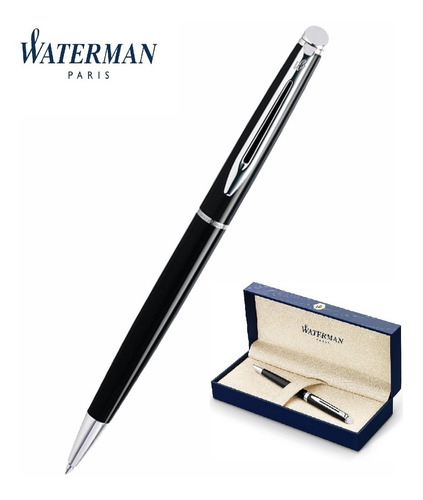 Waterman Hemisphere Bolígrafo Negro Laqueado Clip  Cromo