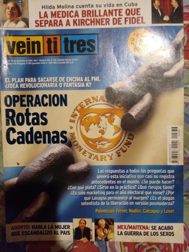 Revista Veintitres Ortega Caso Cabezas 16 12 2004 N336