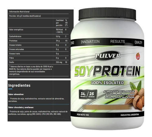 Imagen 3 de 3 de 2 Soy Protein Pulver 1 Kg Proteina Soja Veganos