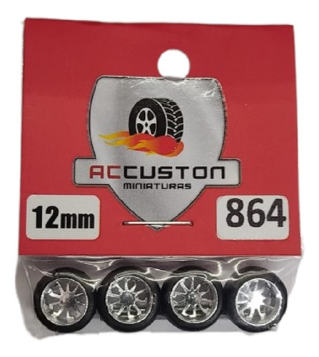 Rodas P/ Customização Ac Custon 864 - 12mm - Escala 1/64
