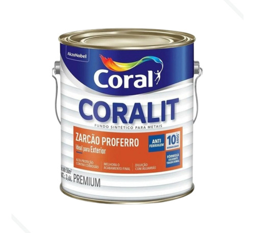 Fundo Zarcão Anti Ferrugem E Corrosão Proferro Coral - 3,6l