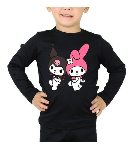 Polera Manga Larga Niña My Melody Y Kuromi 052 100% Algodón