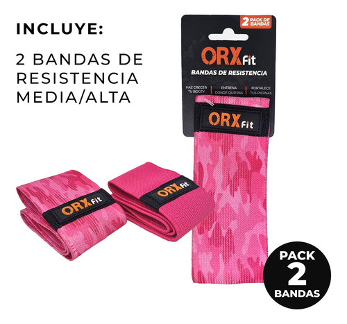 Banda Elástica De Resistencia Rosada Camo Orxfit Gluteos Gym Color Rosa