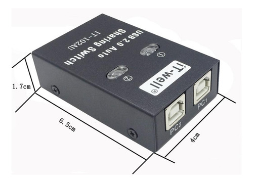 Switch De Compartilhamento Usb 2.0 Kvm 2port Hub Para Impres