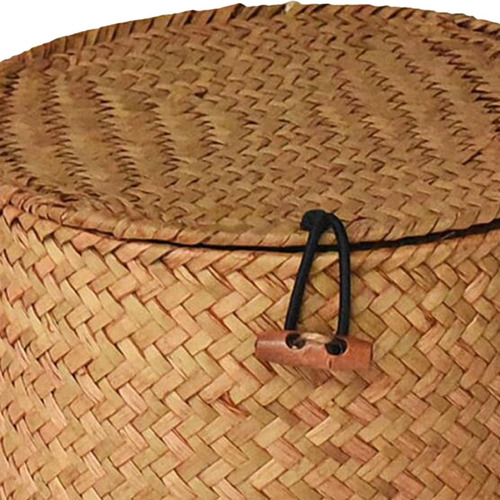 Cesta De Almacenamiento De Mimbre Con Tapa Para Estantes