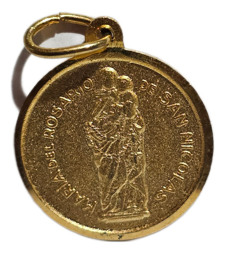 Medalla Enchapada De La Virgen De San Nicolas