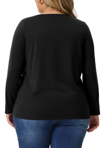 Playera Talla Grande Camisetas Blusa Con Cuello En V Cruzado