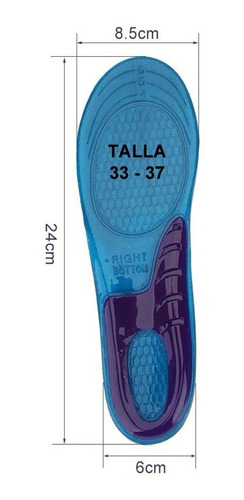 Imagen 8 de 8 de Plantilla Zapato Deportivo Caminar Correr Impact Gel Silicon