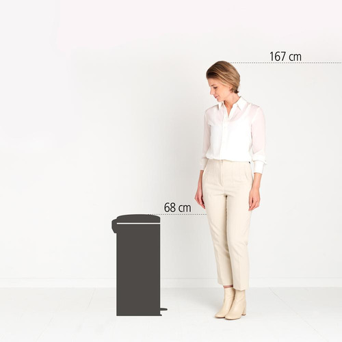 Lixeira New Icon Brabantia Acero 30 Litro Blanca