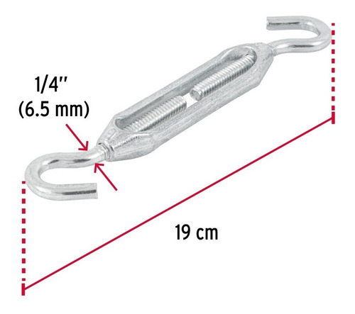 Tensor Zinc P/cable 1/4'' Gancho - Gancho Acero Fiero 44061