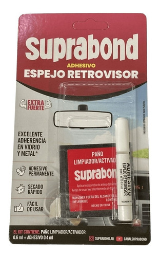 Adhesivo Suprabond Espejo Retrovisor - Pegamento Parabrisas