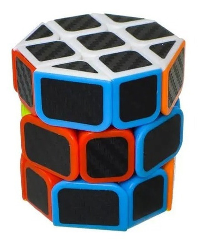 Cubo Mágico Cilindro 3x3 5,5cm Ingenio Fibra De Carbono Color de la estructura Negro