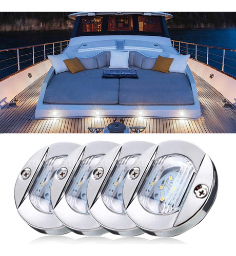 Autoxbert 4 Luz Led Redonda Blanca Cortesia Barco 3  Pueden