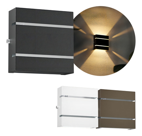 8x Arandelas 2 Fachos 2 Frisos Garagem Interno Externo Mf103 Cor Marrom