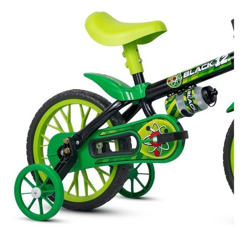 Bicicleta Aro 12 Black Nathor - 3 Anos Com Rodinhas