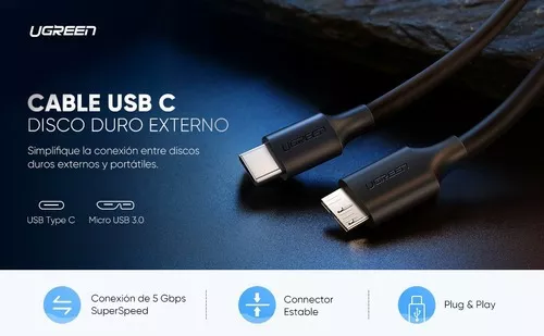  Conectores Micro B USB 3.0 Cable de disco duro externo de 5  Gbps Cable HDD para Samsung S5 Note3 para Toshiba WD Seagate HDD Cables de  alambre de datos - (longitud