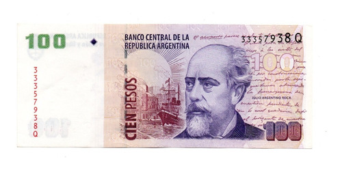 Argentina Billete 100 Pesos Segundo Diseño Bottero 3744a Ex+